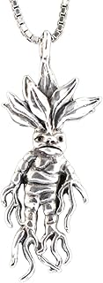Mandrake Root Charm Plant Necklace Magic Fantasy Art Fairytale Silver Jewelry