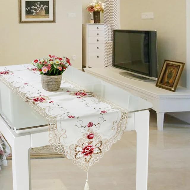 MONKDECOR Satin Embroidery Dining Table Runner (Size-15x70 Inches) Design-4 (B08P2CHVQB) Amazon Price History, Amazon Price Tracker