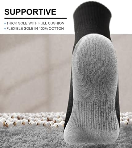 Men Sport Socks,KEMISANT Compression Athletic Crew Socks Cushioned for Men Outdoor Hiking Running-Arch Compression Support(6Pairs,Shoes Size:Men 11-13) - 3