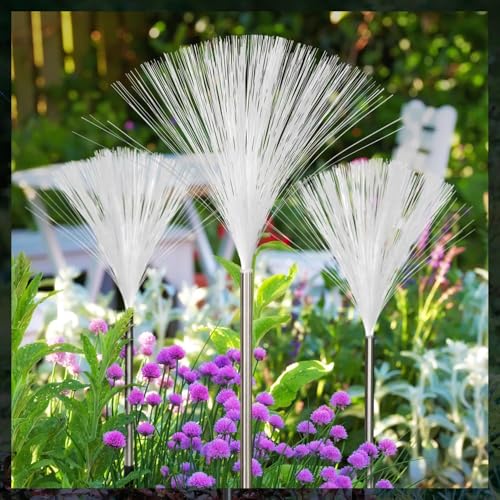 Image of GIGALUMI GL-904 Solar Jellyfish Garden Light 600mAh Battery Fibre Optic Fountain LED IP65 Waterproof Outdoor Lamp with 2V Panel for Backyards Pathways (1Pc, Multicolor)