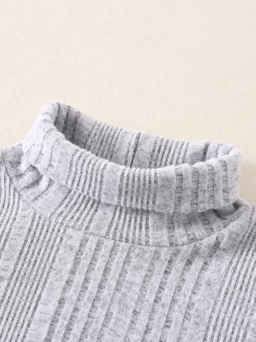 Girl's Sweater Long Sleeve Turtleneck Kids Fashion Ribbed Knit Pullover Sweater Fall Winter Clothes 4-12Years3