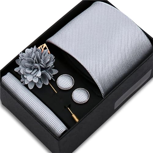 Set de corbata para hombre con alfiler floral y gemelos