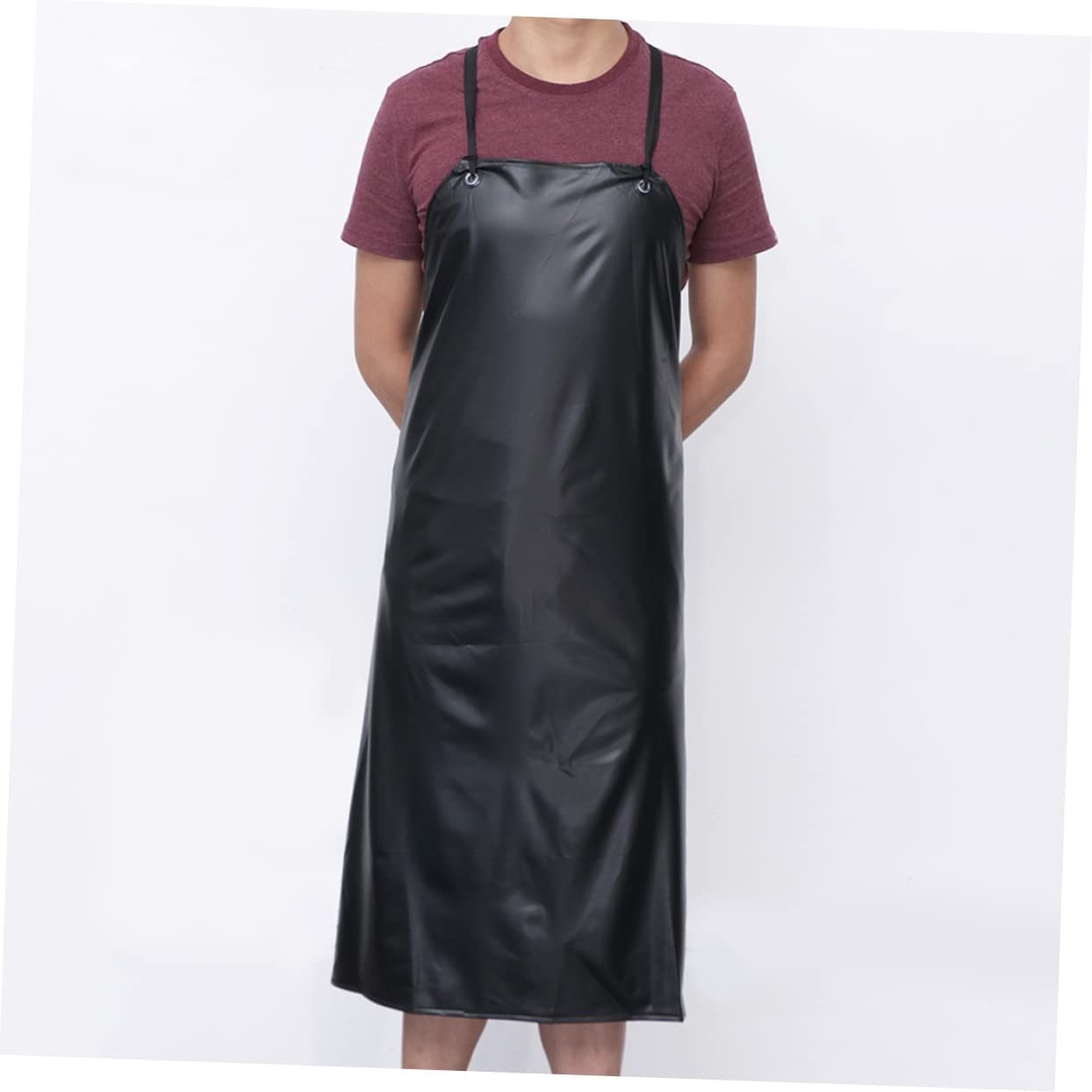 3pcs Tablier Imperméable en Pvc Noir Cuisine, Résistant à L'huile Acides, Usage Intensif Multi-usage Adapté aux Cuisines Commerciales et Modelage