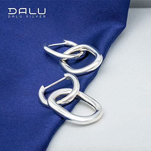 S925 Sterling Silver Convertible Link Dangle Drop Earrings For Women Chunky Paperclip Chain Link Huggie Earrings For Women Circle Hypoallergenic No-Nickel Hoop Earrings For Women Sensitive Ears #TOP4