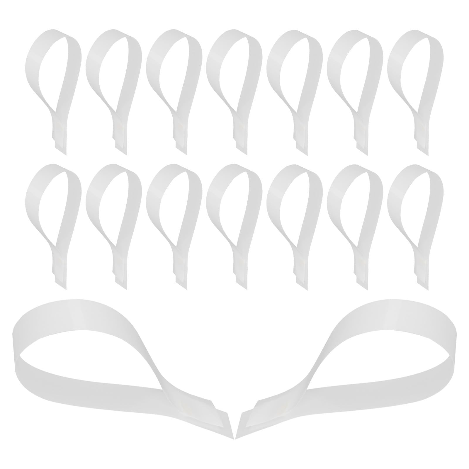 VICASKY 20 Pièces Sangles de Fixation en Pet pour Fil de Caisse Claire, Flexibilité et Fiabilité Supérieures, Accessoires pour Montage de Tambour Blanc