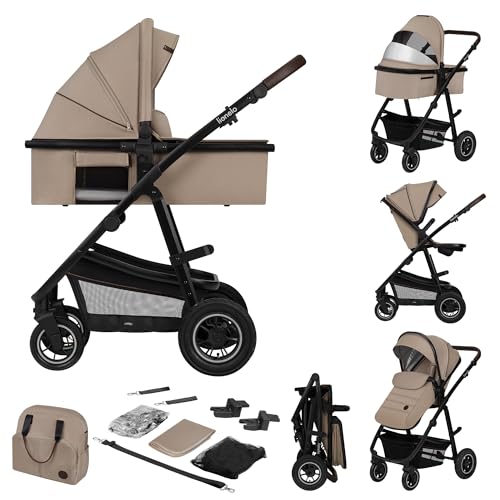 Lionelo Amber Kinderwagen 2 in 1 Kombikinderwagen, Kinderwagen Set mit...