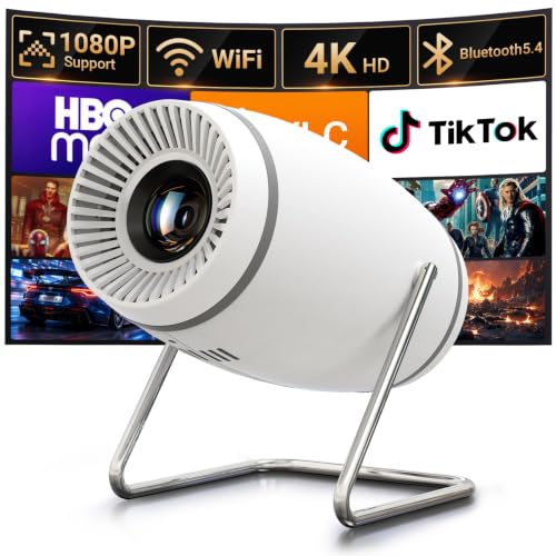 Image of 【Built-in APPS】Mini Projector With Wifi And Bluetooth, 1080P 4K Support Portable Projector, Movie Projector for Bedroom, Compatible with Smartphones /TV Stick /iPad /PS5 /Laptop /HDMI /USB