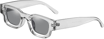 AIEYEZO Modern Thick Rectangle Sunglasses for Women Men 90s Retro Chunky Square Polarized Sun Glasses UV400 Protection