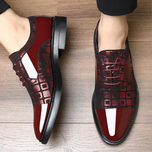 Zapatos Oxford modernos para hombre en color rojo: elegancia formal para banquetes 3