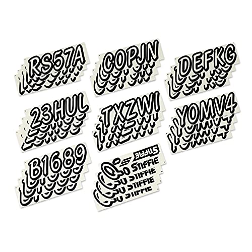 Image of STIFFIE Whipline Solid Transparent Clear /Black 3 inch Alpha-Numeric Registration Identification Numbers Stickers Decals for Boats & Personal Watercraft