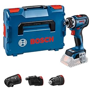 bosch professional perceuse/visseuse sans fil gsr 18v 90 fc système flexiclick, couple dur de 64 nm, moteur sans balais, 2 vitesses, avec 1 gfa 18 m, 1 gfa 18 e, 1 gfa 18 w, en l boxx)