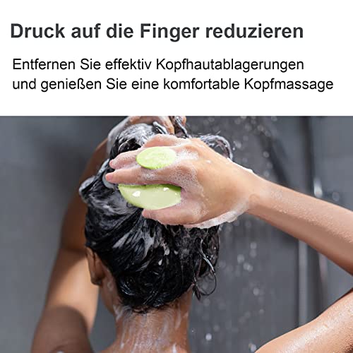 Phantasy® Kopfhaut Massagebürste, Shampoo Silikon Haarbürste für Peeling und Kopfmassage verwendet werden, um die Durchblutung der Kopfhaut zu verbessern, Avocado Grün