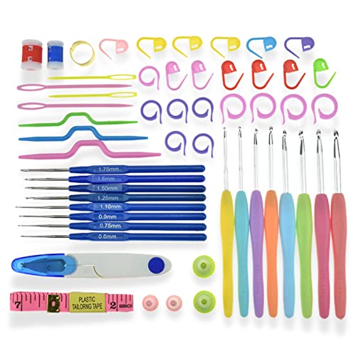 SYGA 51 Pieces Needle Arts Crochet Set Knitting Craft Weaving Plastic Yarn Sewing Tools(Multicolor) (Image - 1)