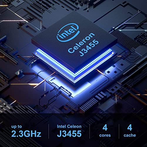 Mini Pc Windows 10 Pro 6Gb Ddr3 128Gb Ssd Intel Celeron J3455 Processor(Up To 2.3Ghz) Mini Computer Dual Display At 4K Hd Gigabit Ethernet 2.4G+5G Dual-Band Wifi Bt 4.2 #TOP2