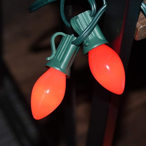 Vista 19 de GOOTHY Paquete de 25 bombillas de repuesto C7 multicolor de Navidad, bombillas de cerámica multicolor para Navidad, exteriores, patio