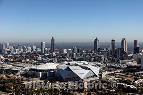 Historic Pictoric Photo- Aerial Photo of Atlanta, Georgia, Taken in October 2017 1 Fine Art Photo Reproduction 12in x 08in
