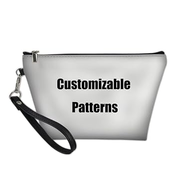 GIFTPUZZ Makeup Bag Large Capacity Cosmetic Bags for Women Image Customization Portable Pouch Toiletry Bag Make up Organizer with Portable Handle
