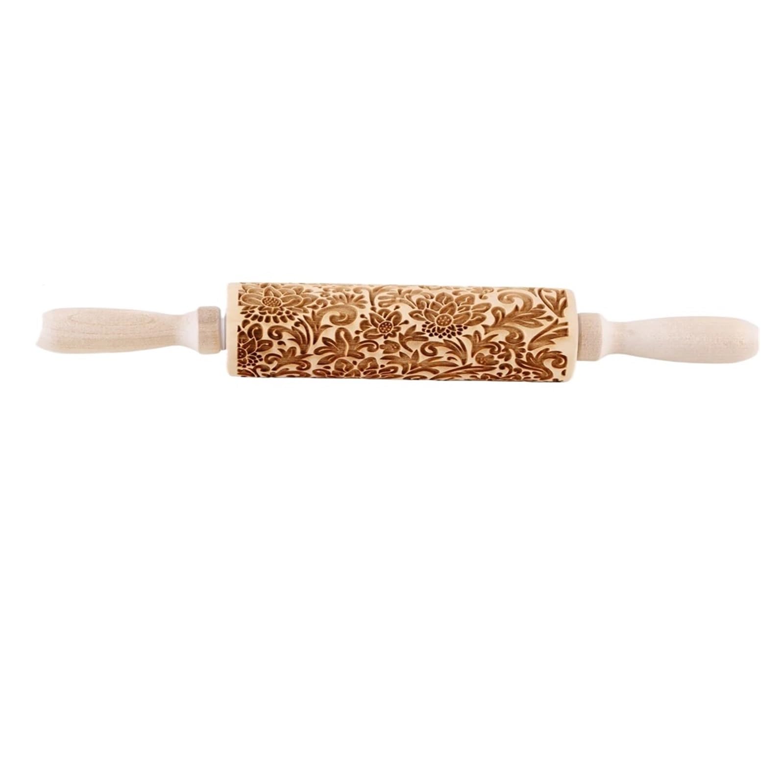 Rodillo de Madera de 13,7 Pulgadas con Estampado de Girasol for repostería, Galletas y Grabado Profundo. para Cocina, Pastelería