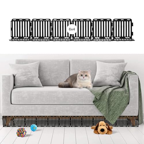 Crystine Under Furniture Blocker Set - 24 PCS Versatile Under Couch and Bed Blocker for Pets, Black