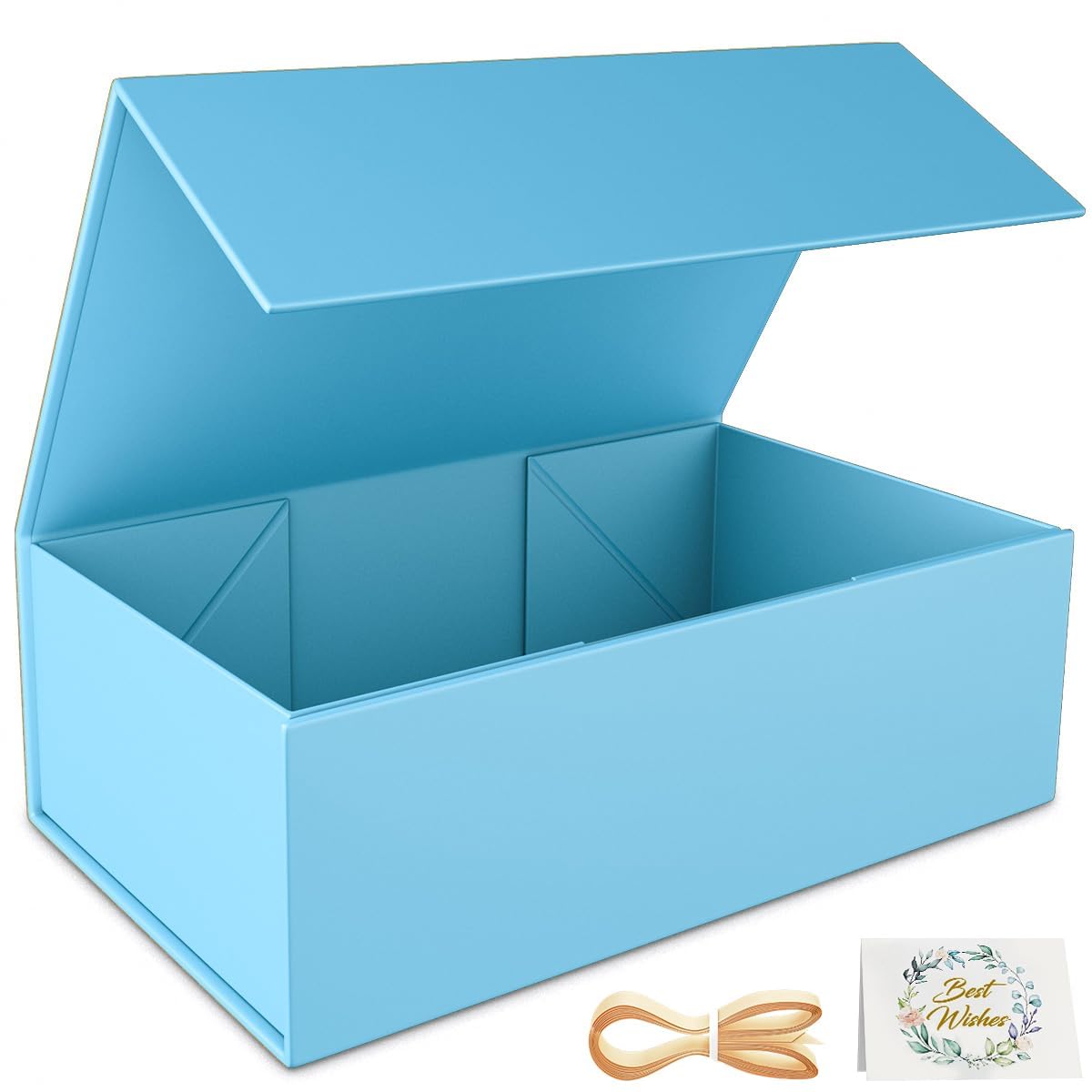 RYDDOY Blue Gift Box, 13.8x9.5x4.3'' Large Gift Boxes with Lids