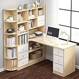 Archiviazione multifunzionale: le nostre scrivanie per computer sono dotate di scaffali e librerie e ci sono cassetti sottostanti, che possono riporre i tuoi oggetti in grande capacità e risparmiare spazio