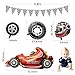 Inflatable Tires for Kids Parties, 19 Pcs Car Birthday Party Decorations, Include 6 Racing Car Tire Balloons, 10 Tire Balloons, 1 Checkered Flag Banner, 1 Race Car Balloons, 1 Helmet Balloon