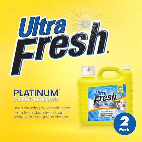 Image of Ultra Fresh 2 Pack Platinum Liquid Laundry Detergent up to 320 Loads, Fresh Linen - Deep Cleaning Power and Fresh Scent for Washing Clothes