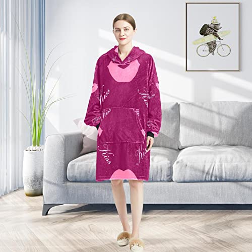 Sweat à capuche surdimensionné motif baiser une idée cadeau originale pour l'hiver
