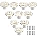 Chstarina 10 Piezas Blanco Pomo de Armario Retro 35mm Pomos y Tiradores de Muebles Redondo Tirador para Cajón de Aleación de Aluminio con Tornillo para Mueble Cajone Armario de Cocina Cuarto de Niños