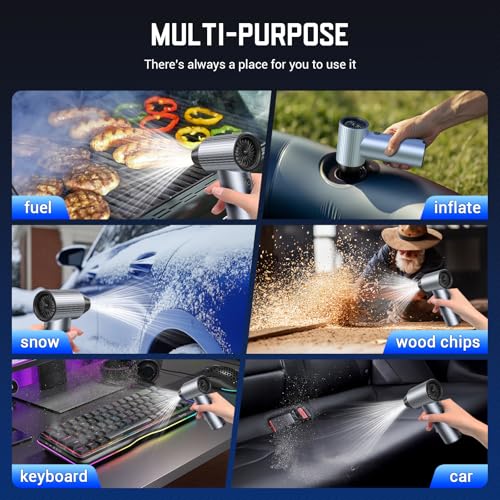 Solareye Electric Air Duster - 300000RPM Compressed Air Duster with Brushless Motor - Cordless Air Blower Rechargeable- 3 Gears Adjustable Jet Dry Blower for Cleaning Keyboard PC Car Home Outdoors