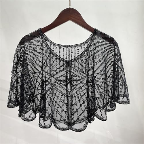 Vintage Lace Beaded Shawl, Sequin Shawl, Wrap for Formal Dress for Party Banquet4