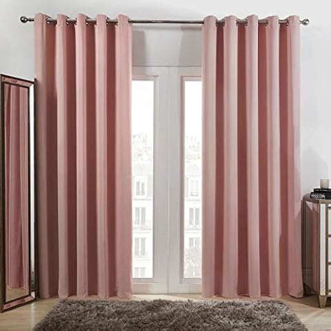 Dreamscene Soft Pink Blackout Curtains 90x90 Cover