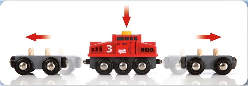Image showing the battery compartment of the orange locomotive and how to insert an AA battery.