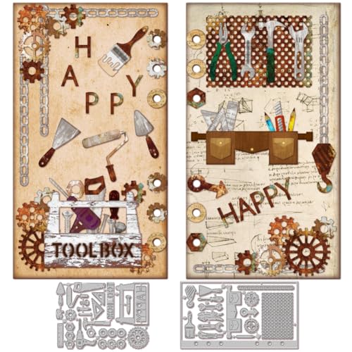 GLOBLELAND Toolbox Page Cutting Dies for Card Making Repairing Tools