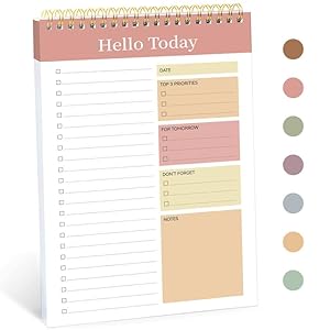 ZOTIA To Do List Notepad – To Do List Notebook with 52 Undated Sheets（6.5″×9.8″）, Daily To Do List Planner Perfect for Office, Home and School, Helps to Keep Track of Tasks – Pink