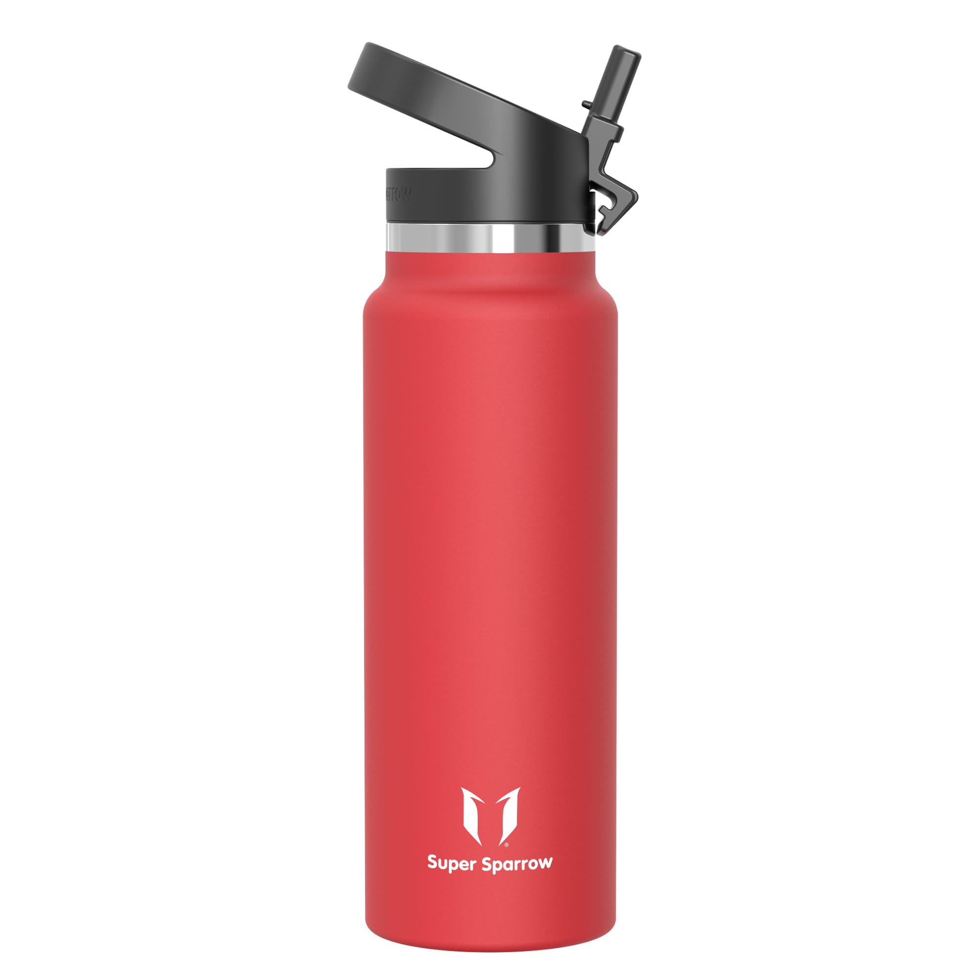 Super Sparrow Borraccia Termica - 500ml, 750ml, 1000ml, 1.2L, 1.5L- SwivelSip Inox Bottiglia - Senza BPA Borracce Termiche, Borraccia Ergonomica per Bambini, Sportiva, Bici, Campeggio, Palestra