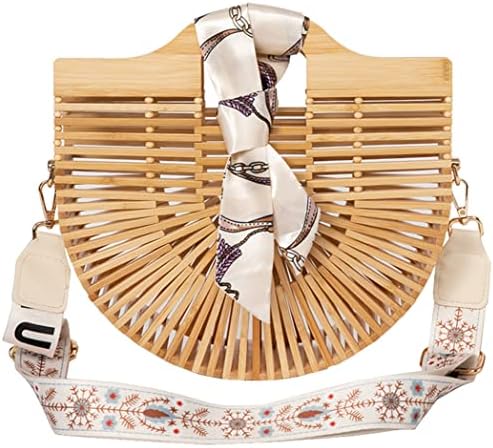 YIDIANAI Women's Bamboo Handbag Fashion Top-Handle Bags Handmade Trendy Style Tote Bag Tasteful Basket