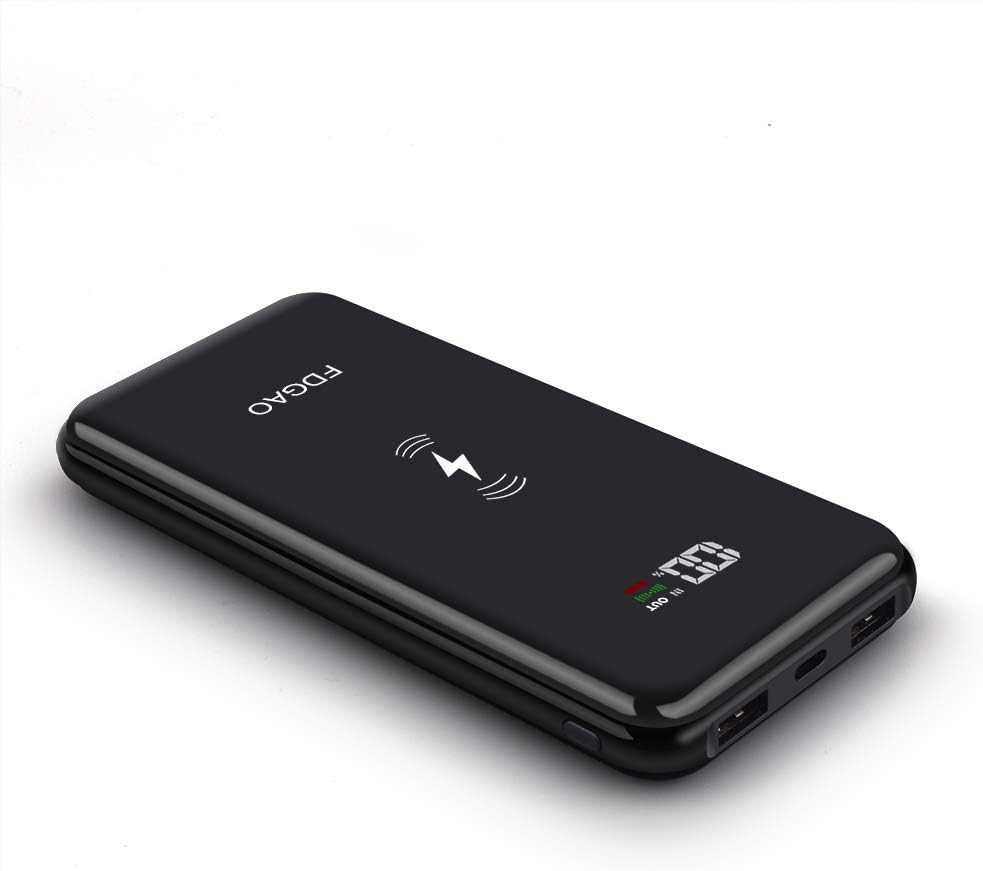 Seiaol Wireless Charger Power Bank, Qi Fast Portable Charger, 8000mAh Wireless Charger with LED Digital Display External Battery Pack for iPhone X,iPhone 8,Samsung Galaxy S9/S8/Note 8 and More