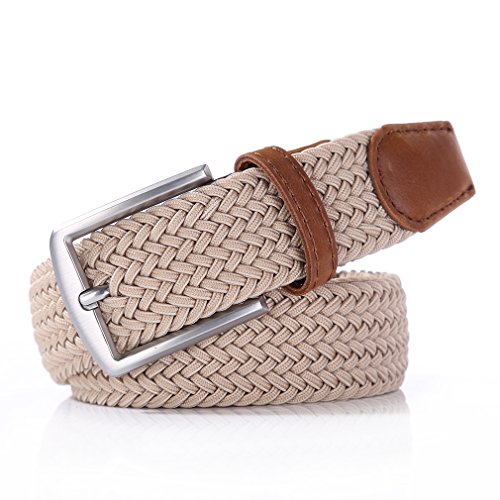 Image of 2pcs Men's Stretch Woven 1.3 inch Wide Elastic Braided Belts
