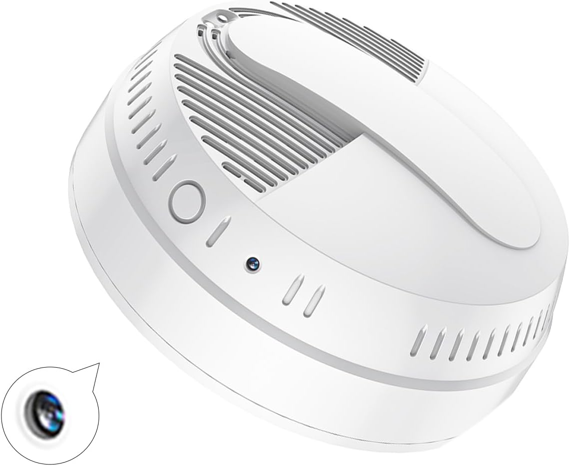 LIZVIE Smoke Detector Camera for Home Security with Night Vision/Fast Charge/Free APP/Remote Control-Portable Security Spy Hidden Cameras, 10000 mAh 1080P Smoke Detector Camera.