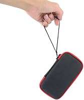 Vista 4 de co2CREA Funda de viaje rígida de repuesto para 3 altavoces portátiles Bluetooth (funda negra + interior rojo)