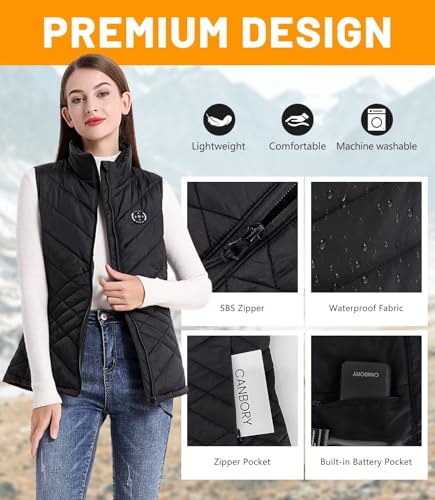 Image of Womens Heated Vest, 5IN1 Smart Controller Electric Heating Jacket Coat Vests