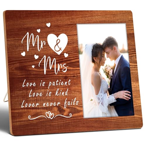 SSQBZU Newlyweds Wedding Picture Frame-Mr & Mrs, A Newly Married
