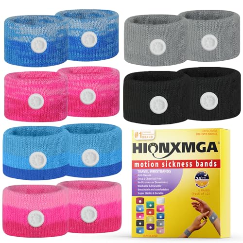 HIONXMGA Motion Sickness Bands/Acupressure Nausea Wristband for Nausea,Sea Sickness Wristbands for