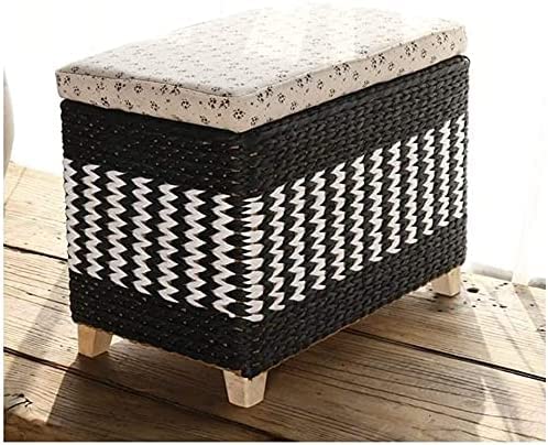 Rattan-Bank mit Stauraum, gepolsterter Sitz mit Deckel, für...