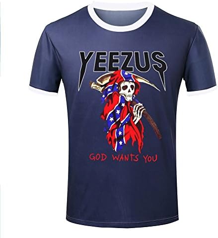 Bolada Fashion Yeezus Kanye West Grim Reaper Boys Round Neck 3D Tees