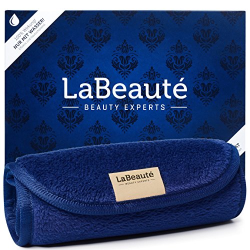 Preisvergleich Produktbild LaBeauté Abschminktuch groß, Mikrofaser, waschbar und wiederverwendbar, Gesichtsreinigungstücher, Make Up Entferner Tuch (40x18 cm, Navy-Dunkelblau)