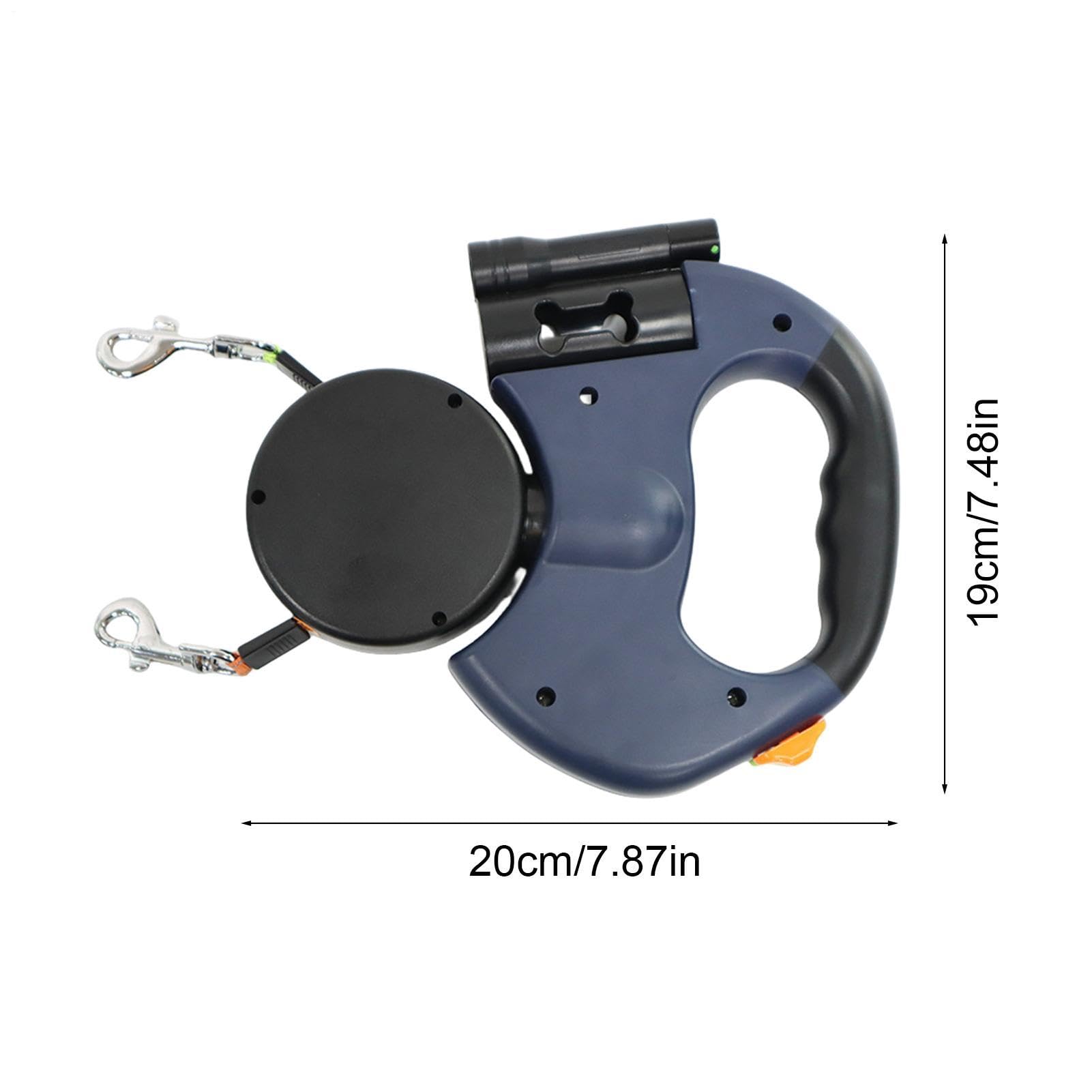 Correa giratoria Doble para Perro, retráctil de 5 m, Multiusos giratoria de 360°, diseño sin enredos, cordón de Seguridad Reflectante para Paseos nocturnos, Trotar y Acampar con Perros medianos y