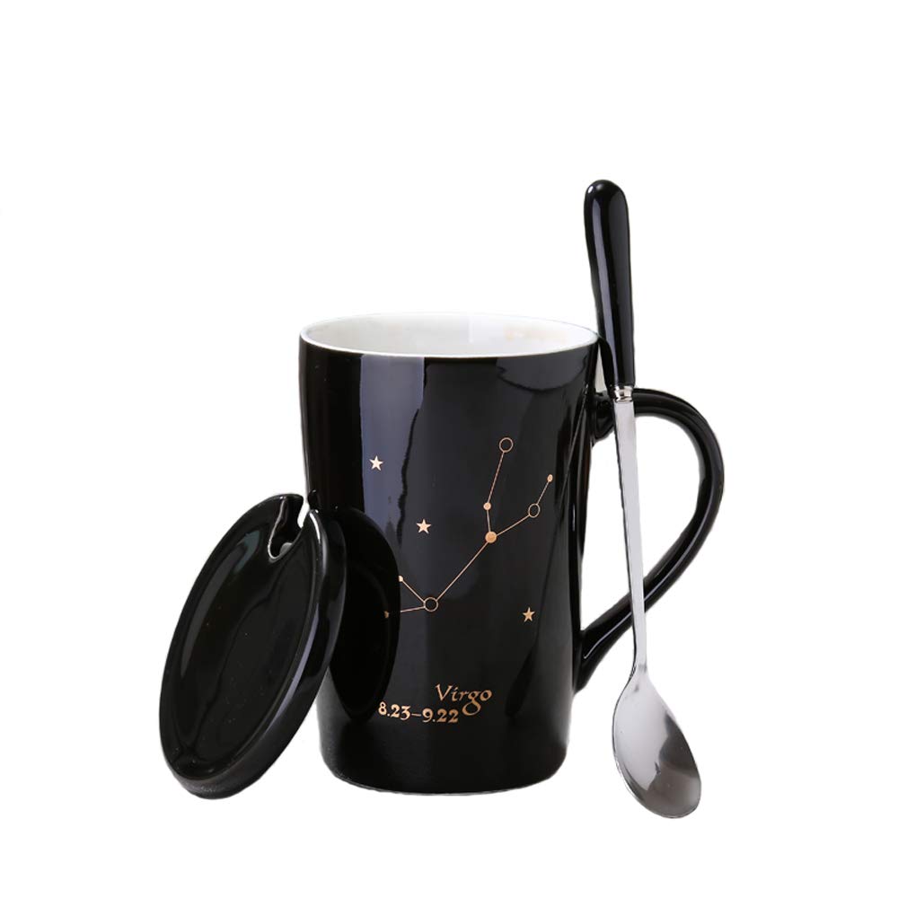 12 oz Black Constellation Creative Ceramic Coffee...