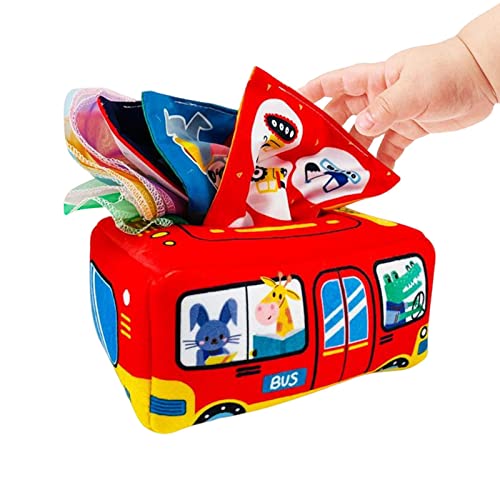 Brinquedo de bebê de tecido,Caixa de lenços de brinquedo para bebê | Brinquedo educativo para caixas